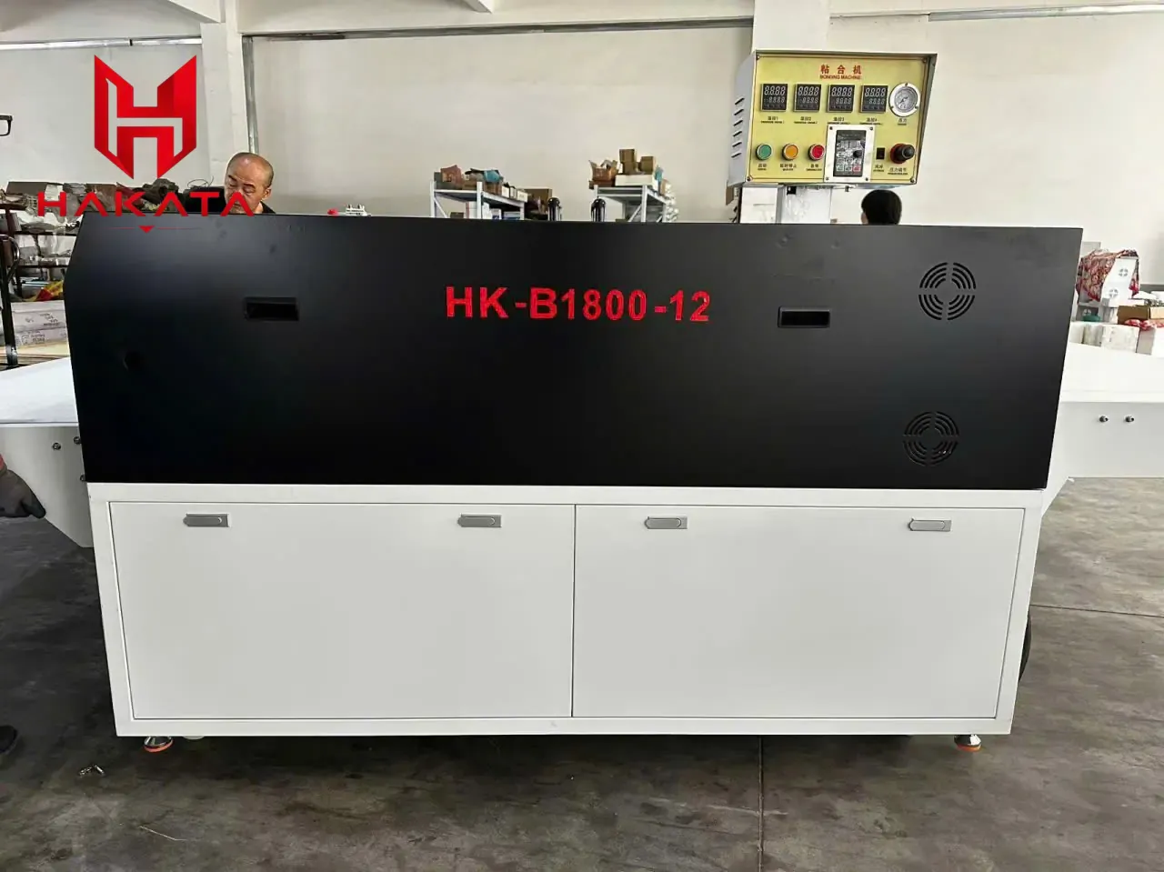 Máy Ép Keo Công Nghiệp HAKATA HK-B1800-12 – Giải Pháp Hoàn Hảo Cho Dây Chuyền Sản Xuất May Mặc
